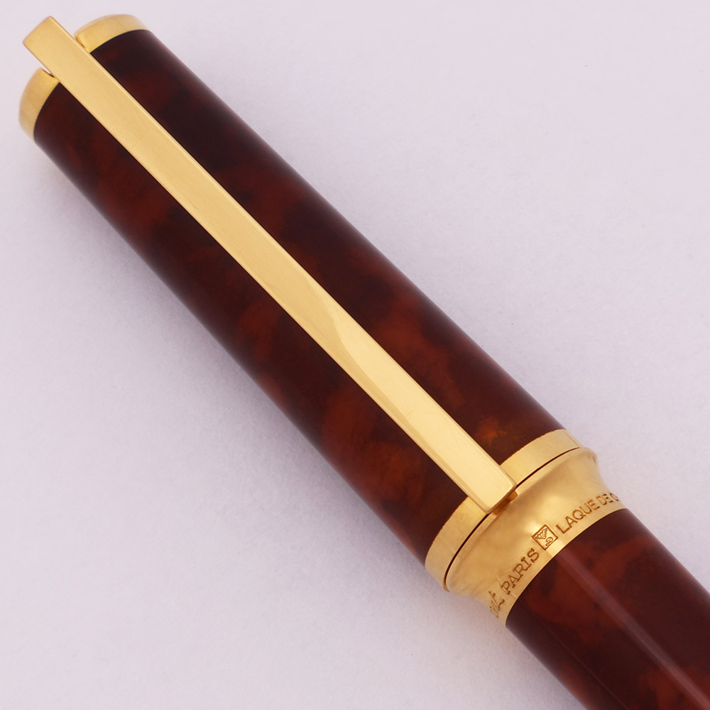 S T Dupont Montparnasse Ballpoint Pen - Tortoise Chinese Lacque de